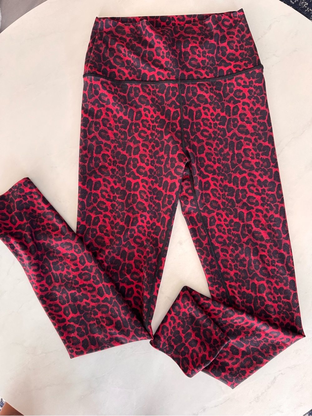 Womens WITH brand Red Leopard Print Active Leggings size S
